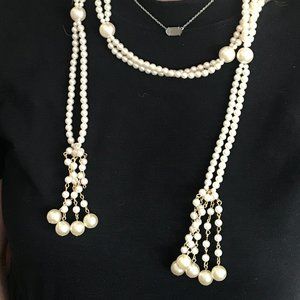 Vintage Faux Pearl Wrap Necklace or Belt